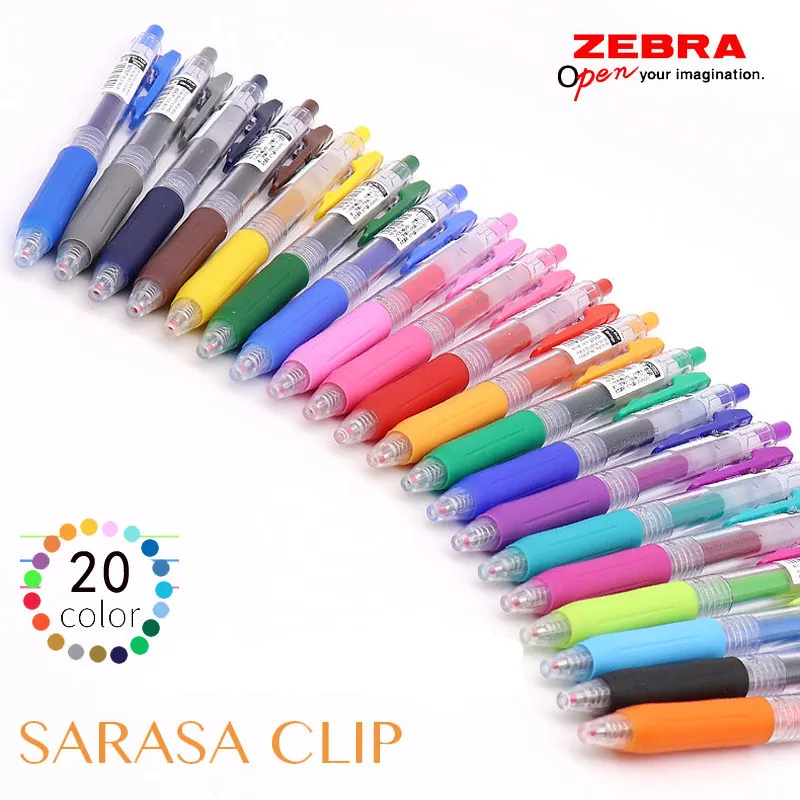 

20 штук Япония Zebra SARASA клип серии Красочные Пресс гелевая ручка JJ15 0,5 мм 20 Цвета школы и офиса письменные принадлежности