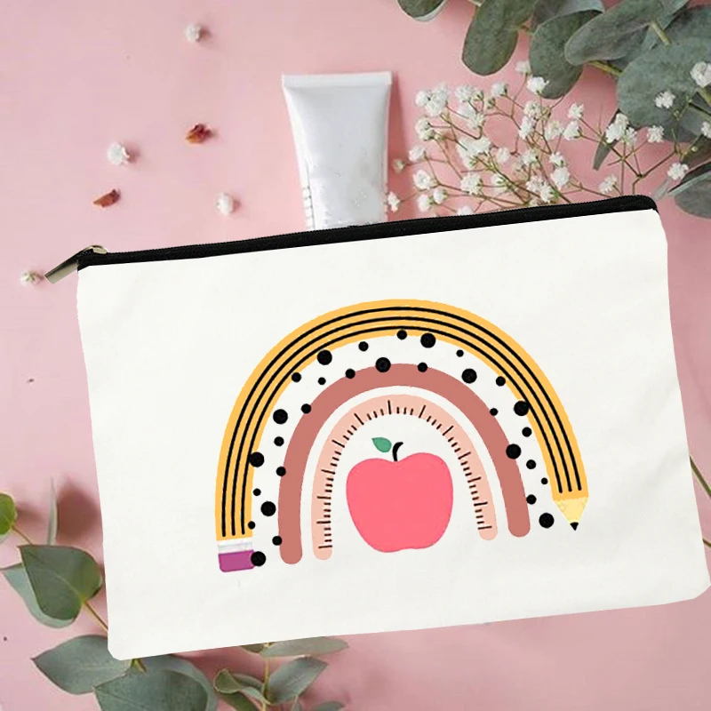 Женская сумка для макияжа с радужным принтом дорожный косметический Чехол