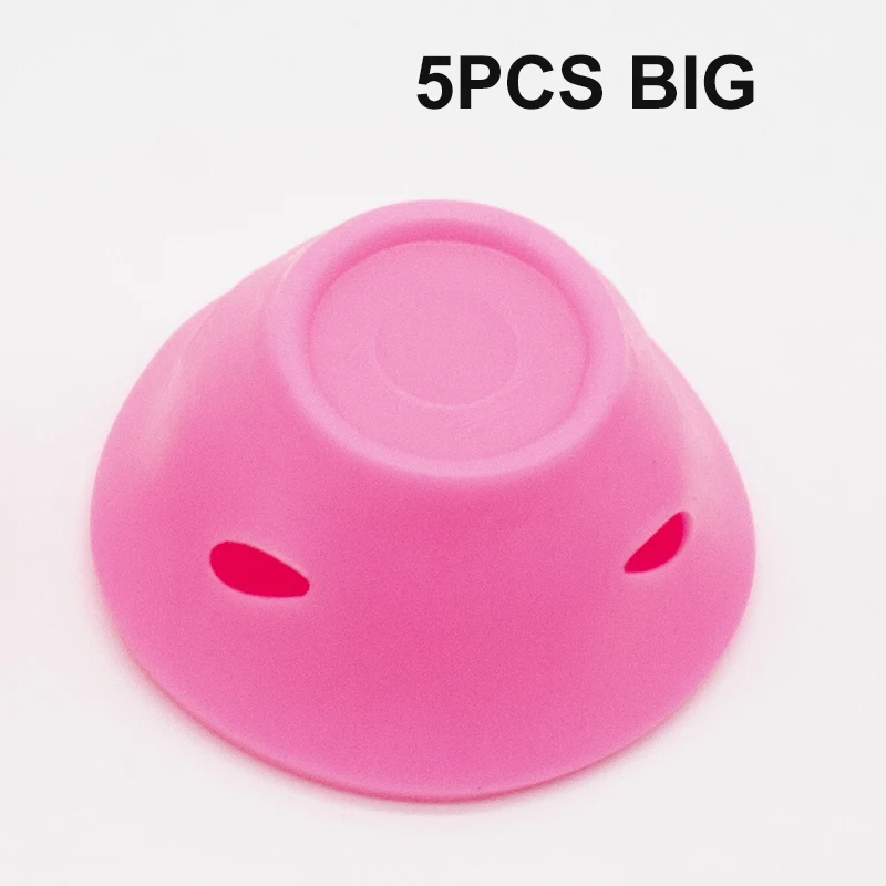 5pcs big Термо бигсиликоновые бигуди для волос резиновые плойка для волос для силиконовые бигуди на длинные волосы мягкие волшебные бигуди для ухода за волосами для бигуди Спящая без тепла мягкий резиновый силиконовый бигуди - Цвет: 5pcs big
