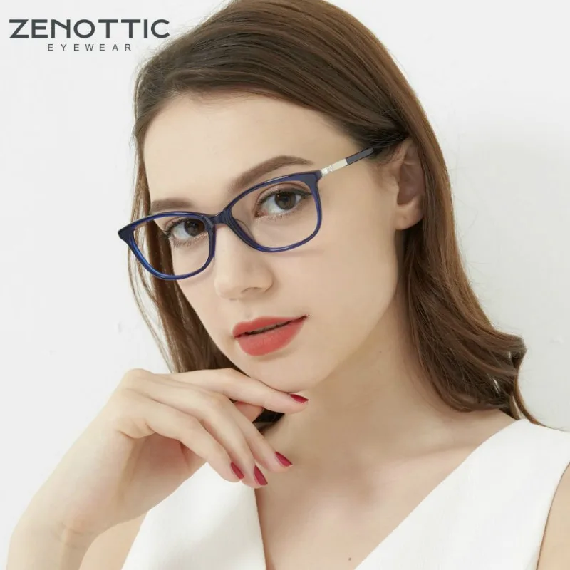 

Оправа для очков ZENOTTIC «кошачий глаз», оптическая оправа в стиле ретро, для близорукости, с прозрачными линзами, по рецепту