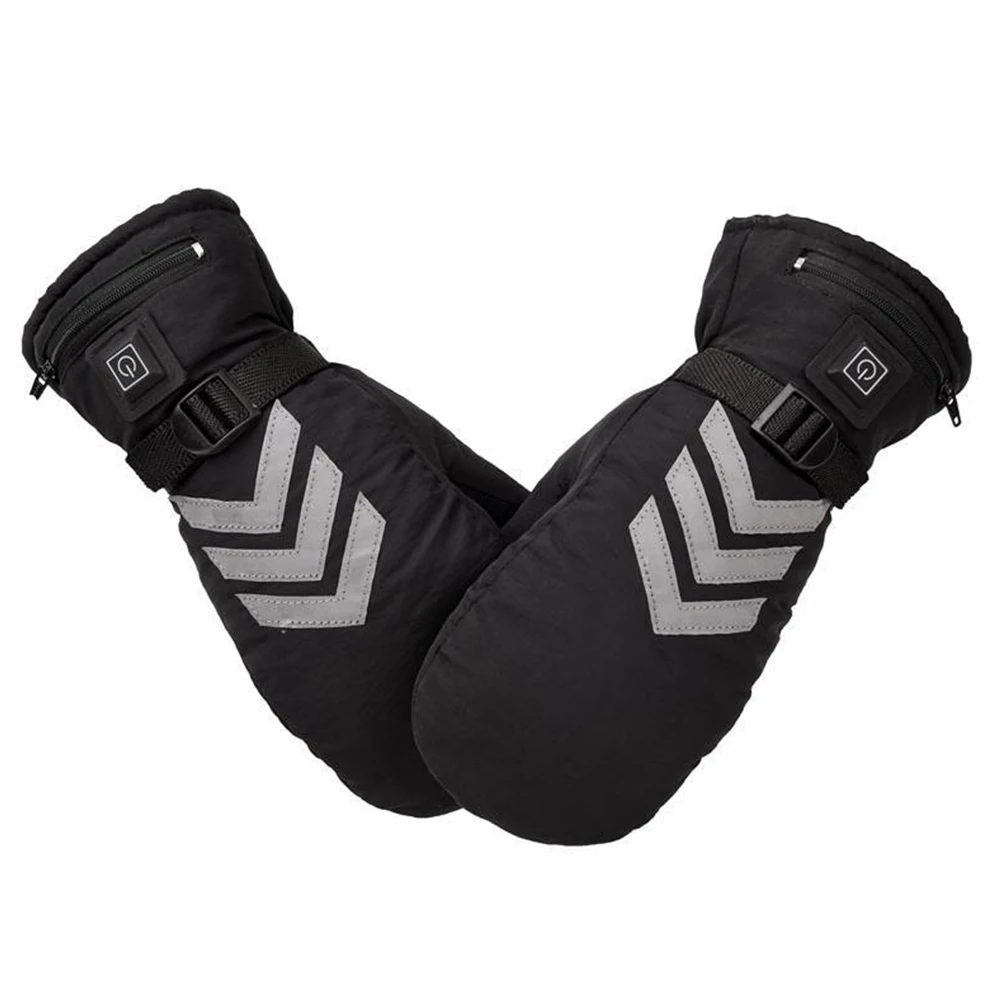 

Women Men Sports Non Slip Full Finger Reflective Adjustable Wrist Windproof Rechargeable Electric Heating Warm Cycling Gloves