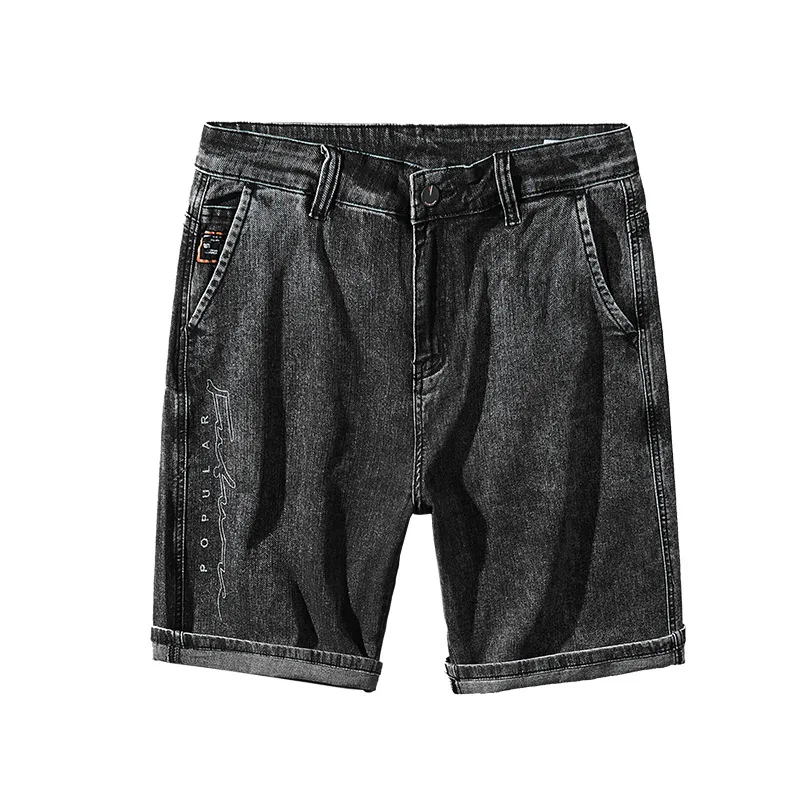 

Summer Oversized Spain Jeans Men Shorts Jeans Fat man Denim Trousers Black Straight Shorts jeans