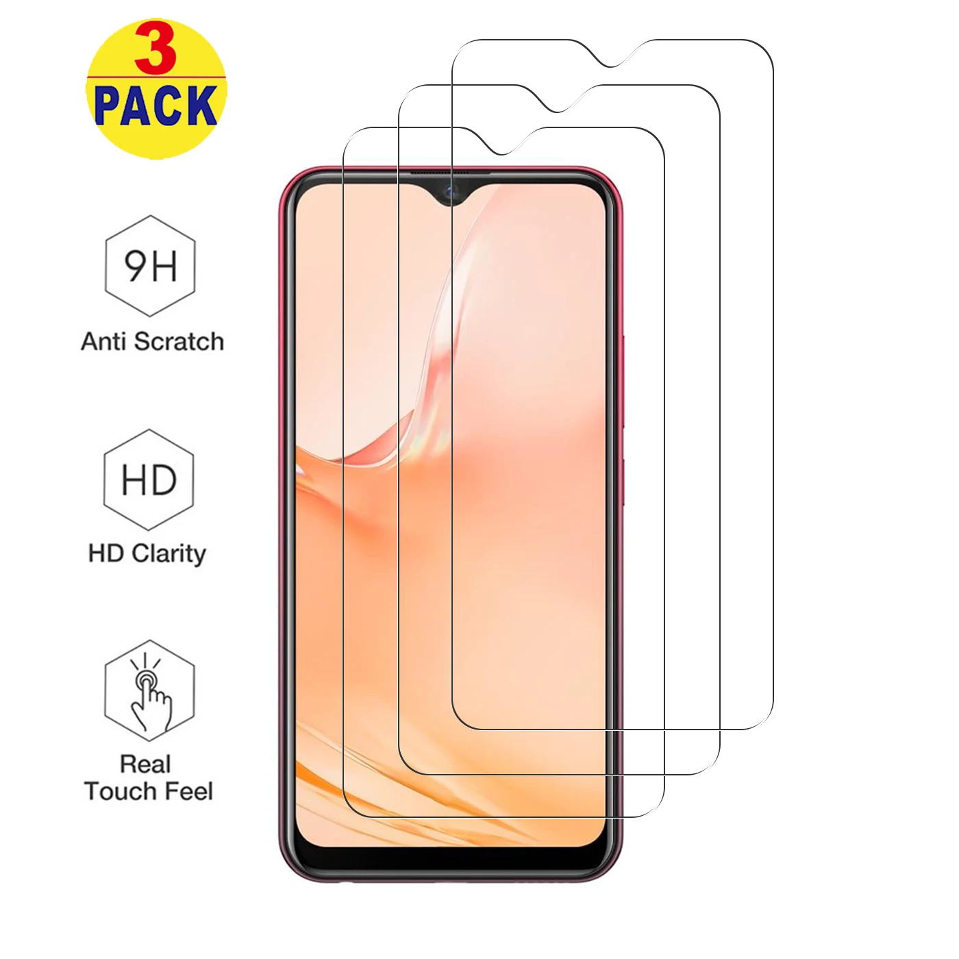 

for vivo Y12i Screen Protector, 9H Hardness Tempered Glass Film for vivo Y12i