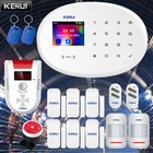KERUI Смарт домашняя система охранной сигнализации GSM сигнализация APP обогащения Цвет Экран сенсорная клавиатура 2,4G WI-FI Беспроводной подключения к сети