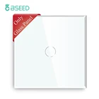 Кристаллическая стеклянная панель BSEED европейского стандарта с железной пластиной, 123 комплекта, 86*86 мм, только белая, черная, Золотая панель