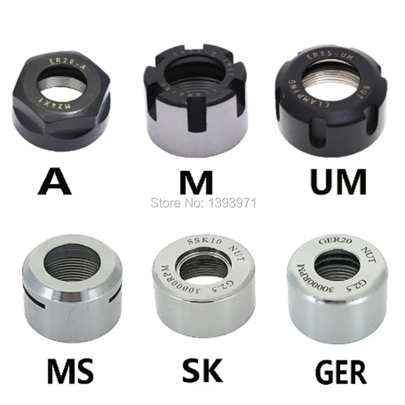 

ER nut high precision engraving machine nut ER8 ER11 ER16 ER20 ER25 ER32 ER40 Type A UM type