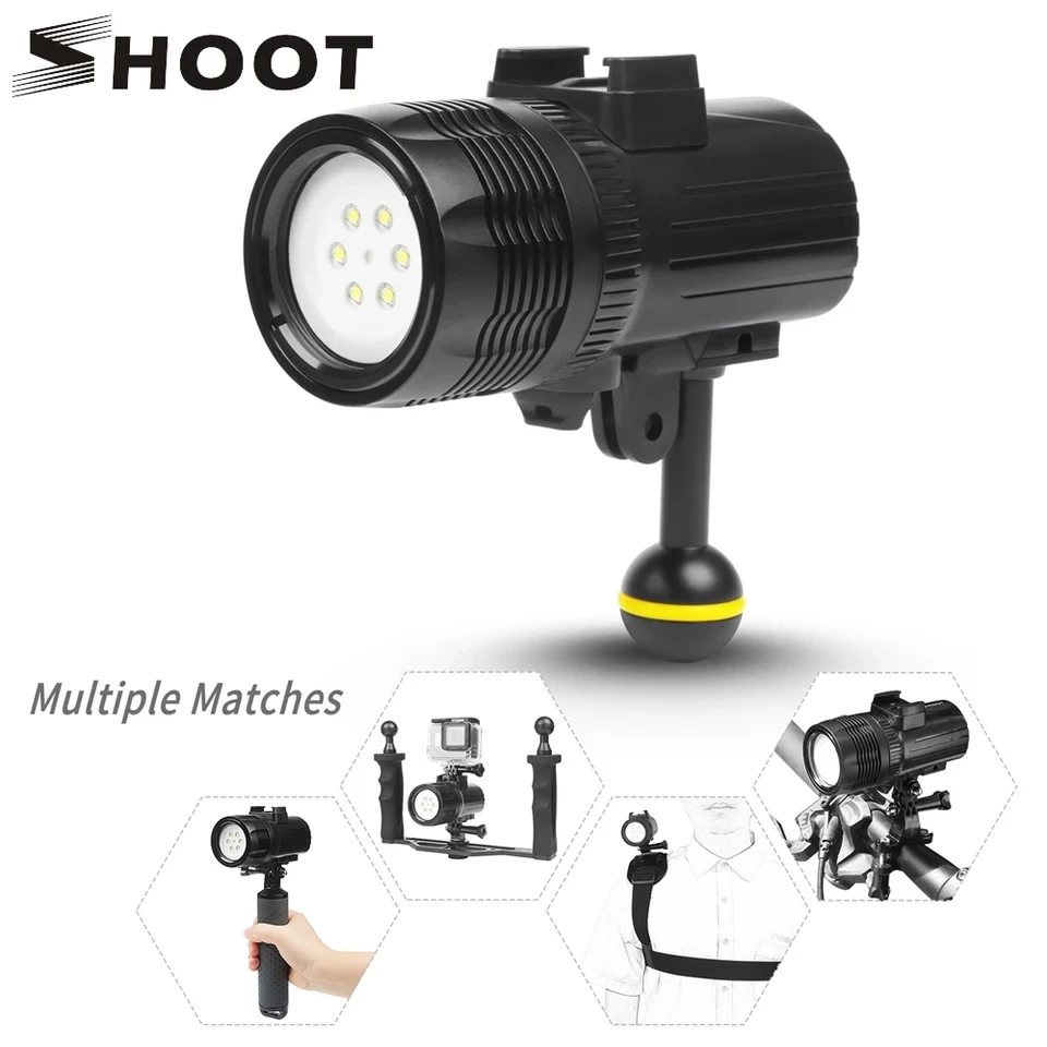 SHOOT 1000LM подводный фонарик для дайвинга фонарь GoPro Hero 7 6 5 xiaomi mija 4 k sjcam аксессуары