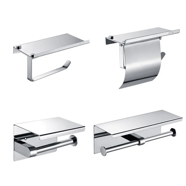 

304 Stainless Steel Tissue Box Roll Stand Mobile Phone Stand Toilet Paper Holder Bathroom Tissue Holder