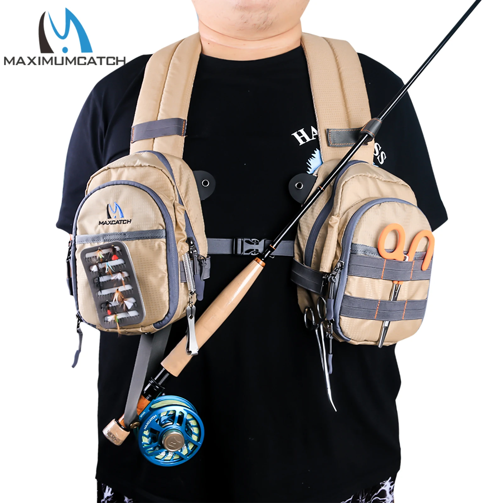 Компактный нагрудный жилет Maximumcatch для рыбалки нахлыстом легкий Регулируемый