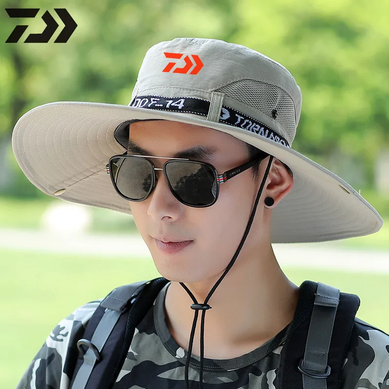 

2021 Daiwa Рыболовная Шапка Daiwa, Панама для альпинизма, солнцезащитные дышащие шапки для мужчин, уличная Солнцезащитная рыболовная Кепка