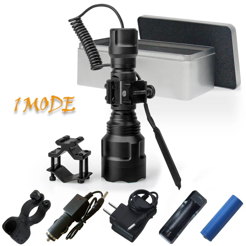 Тактический светильник 5 режимов 8000 Люмен охотничий фонарик светодиодный фонарь