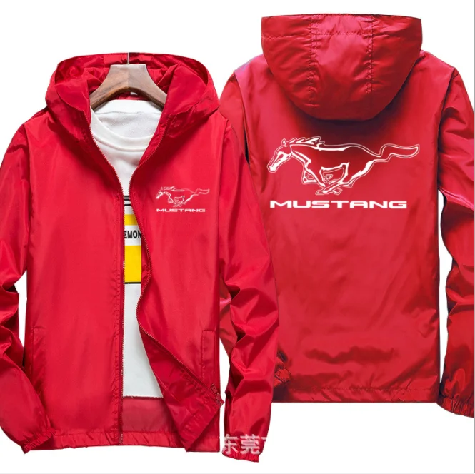 

2021 Motorcycle Jacket Windproof for MUSTANG logo Jacket Riding Hooded Suit Windbreaker Sweatshirts Racing zipper Coat