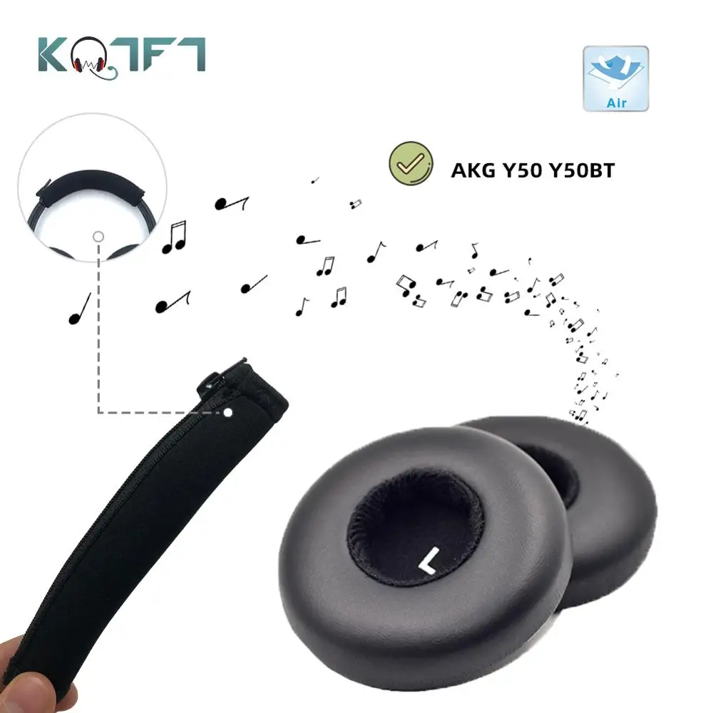 KQTFT Velvet Replacement Parts for AKG Y50 Y50BT Y-50 Y-50BT EarPads Earmuff Cover Cushion Cups  Bumper Headband Sleeve