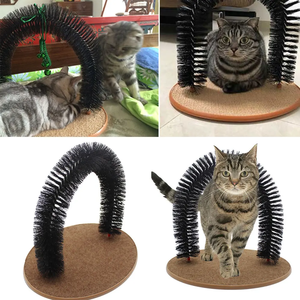 Забавная Массажная арка для домашних животных самонагружающаяся кошка с круглой