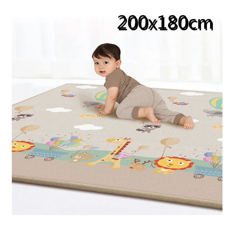 200x180cm Детский игровой коврик для ползания, игровой коврик, утолщенный, экологический, двусторонний, для детей, пазл, для занятий в тренажерном зале, ковер, детские игрушки - Цвет: 200x180cm