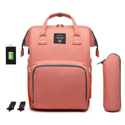 mother bag 1 LEQUEEN пеленки ребенка материнства сумка USB зарядное устройство три бутылки большой емкости тележка подгузник рюкзак для мамы мать сумка - Цвет: mother bag 1