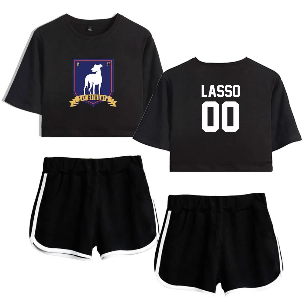 

Ted Lasso Season 2 Merch Girls Two Piece Set Cosplay Women Short Tshirt Crop Tops Suit Summer Soft Elastic Waist Shorts Women