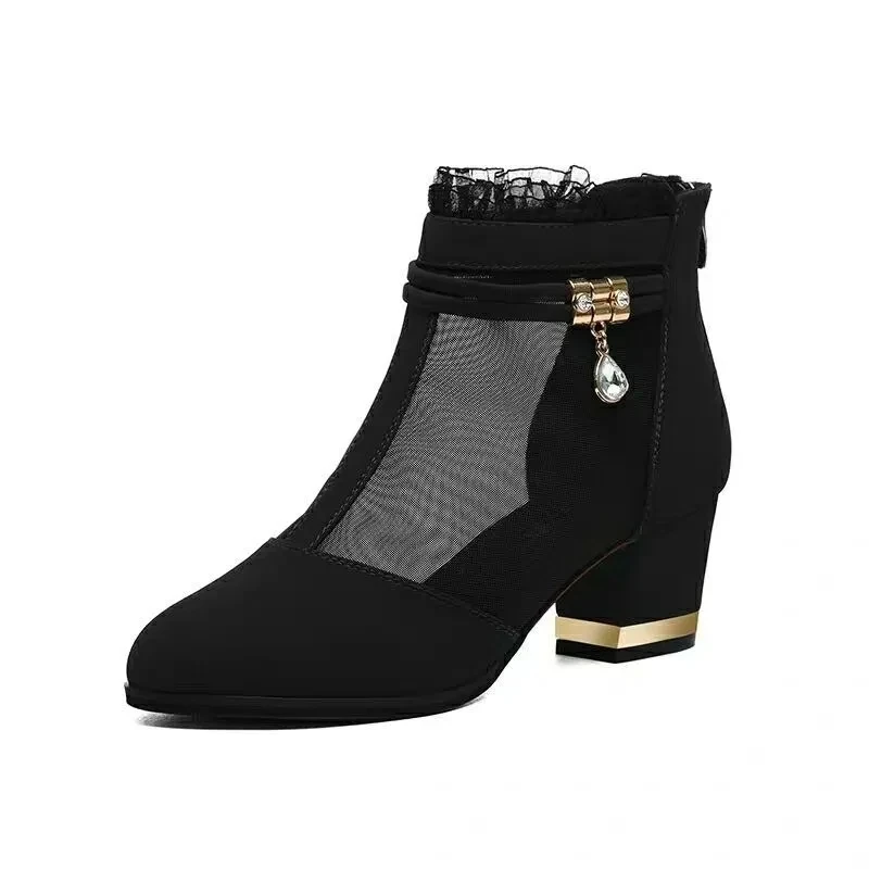 

Night club Womens sexy lace heels crystal rhinestone summer ladies shoes woman high heels 2021 trendy
