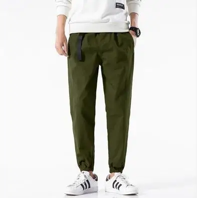 Military Green Zongke однотонные мужские штаны для бега брюки Мужские штаны уличная тренировочные штаны-шаровары штаны, мужские брюки 5XL хип хоп Осень новинка - Цвет: Military Green