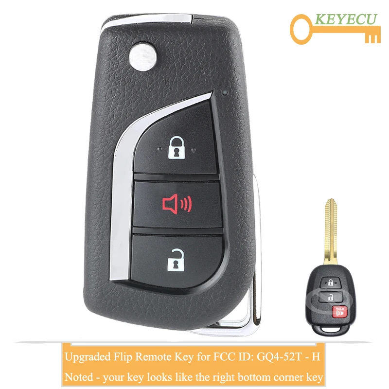 Обновленный Выкидной дистанционный Автомобильный ключ KEYECU для Toyota RAV4 Highlander 2013 2014