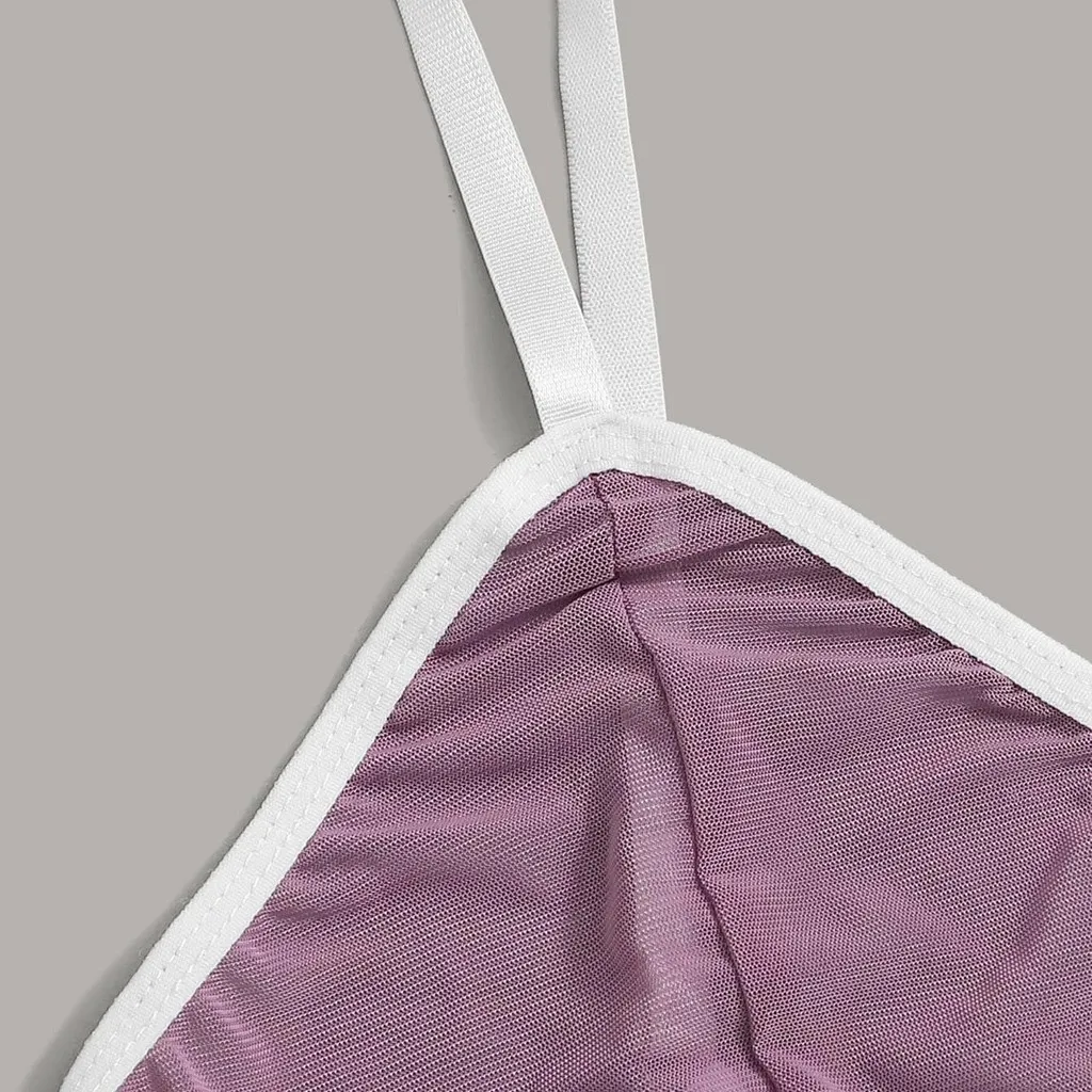 

Hot Sale Romantic French Seamless Bra Set 2Pcs Purple Bra Set For Women Push Up Underwear Sets Sexy Lingerie Thong Babydoll #W