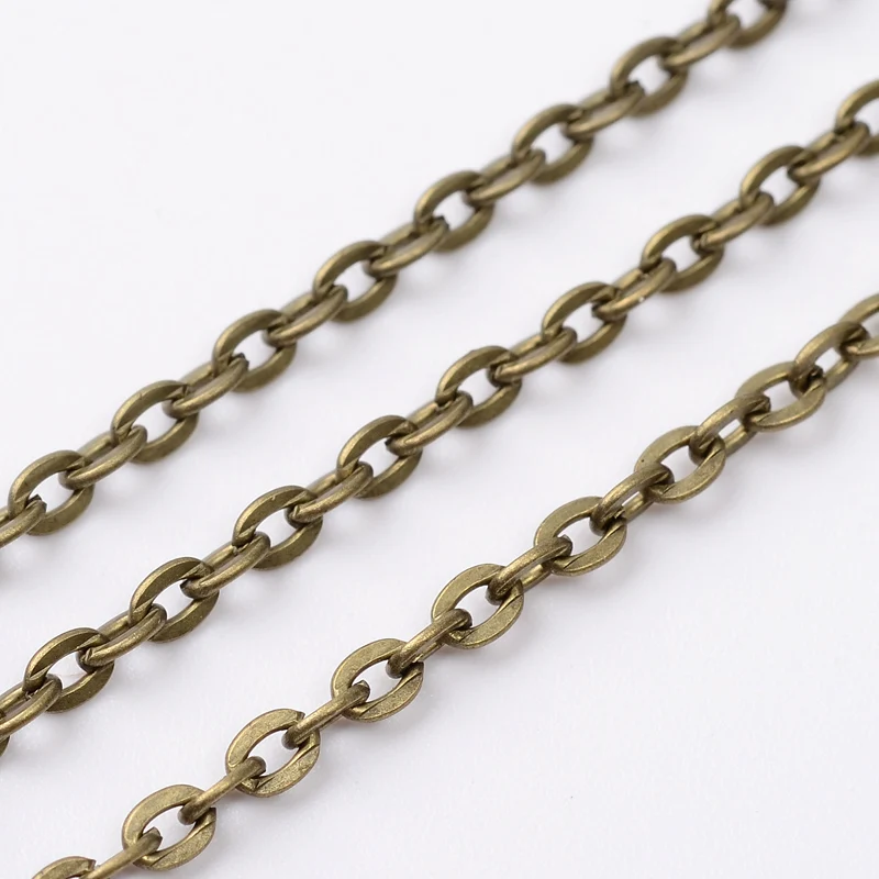 

10 Meters Iron Flat Oval Necklace Gold Link Chains Bulk Cable Chains For Bracelet Extension Chain DIY Jewelry Components