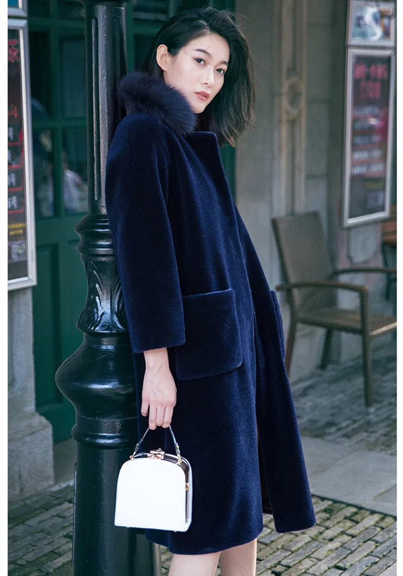 Женские толстые теплые черные пальто из искусственной шерсти высокого качества