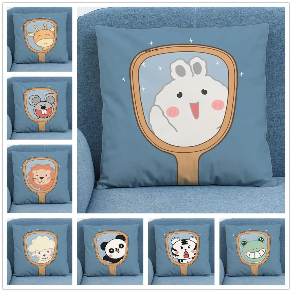 

Наволочки с рисунком маленьких животных/маленькой девочки для дивана, домашний декор, мягкая короткая плюшевая наволочка для подушки, наво...