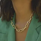 Женское Ожерелье в стиле ретро, золотистоесеребристое массивное ожерелье с крупным замком, вечернее Ювелирное Украшение, 2022