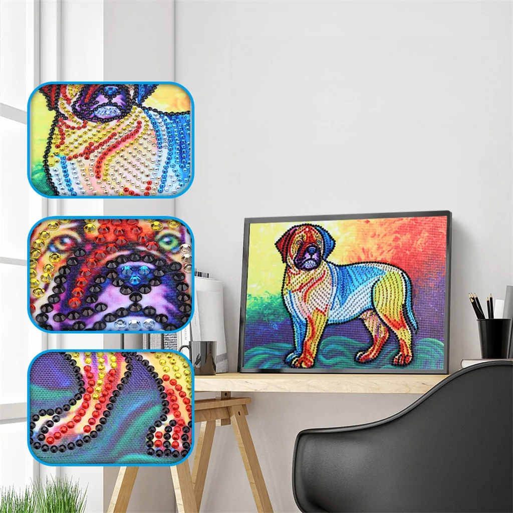 7 Алмазная живопись особой формы DIY 5D частичная дрель наборы для вышивки крестом цветок собака узор Кристалл бриллиантовой вышивки Искусство ремесло - Цвет: 7