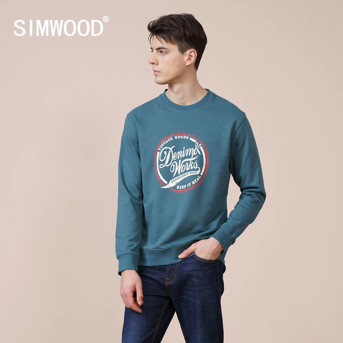 

SIMWOOD 2022 Autumn Winter New Letter Print Sweatshirts Men High Quality Plus Size Hoodies Casual Tracksuits Brand Clothing