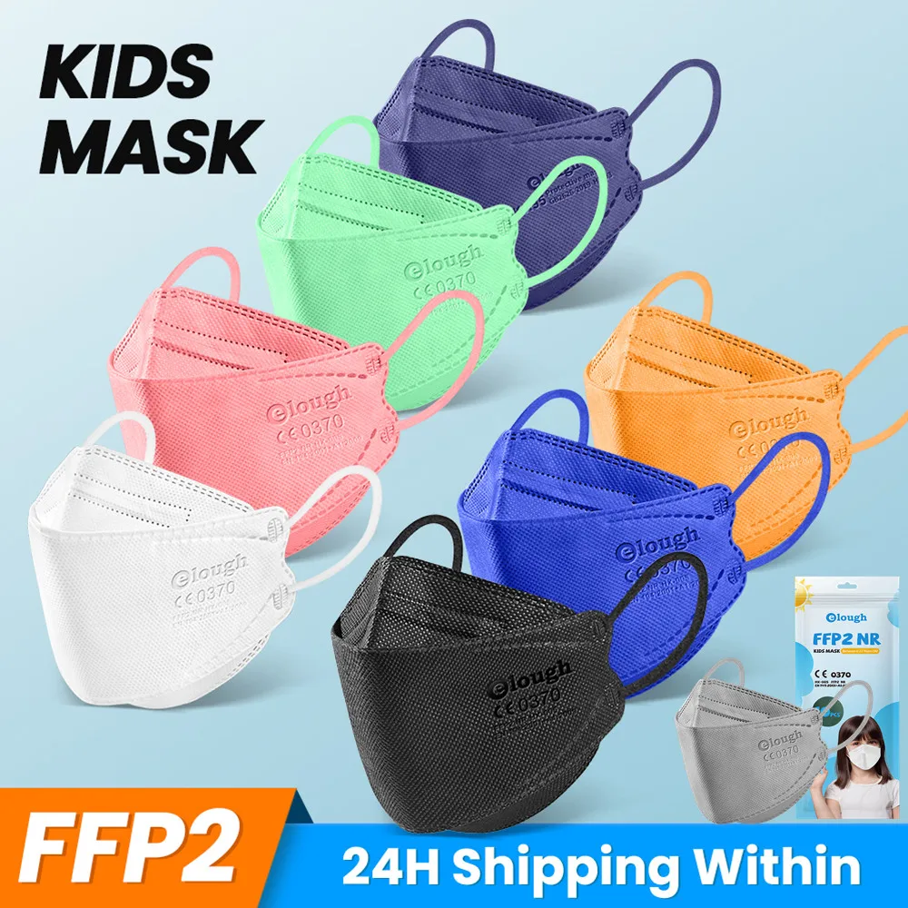 Elough Mascarillas FPP2 дети FFP 2 6 12 лет детская маска FFP2 CE 4 слойная многоразовая FFP2Mask для