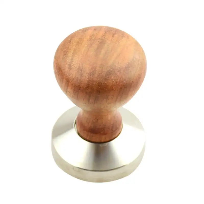 

Rosewood and Stainless Steel Italian Coffee Tamper 57mm Flat Base Espresso Tamper Coffee Bean Press(Random Color)