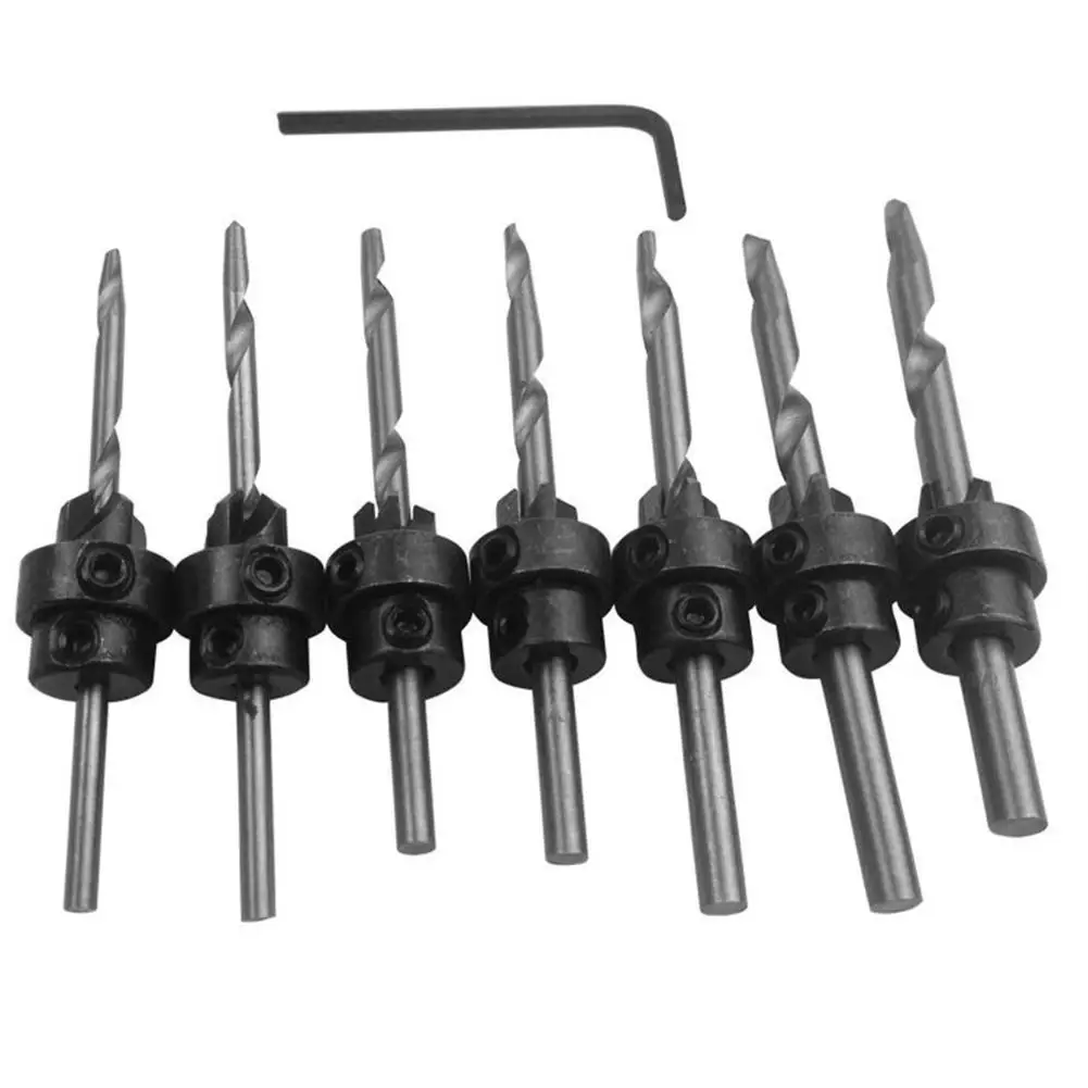 7 шт./компл. коническая Зенковка сверло для столярных работ древесные сверла