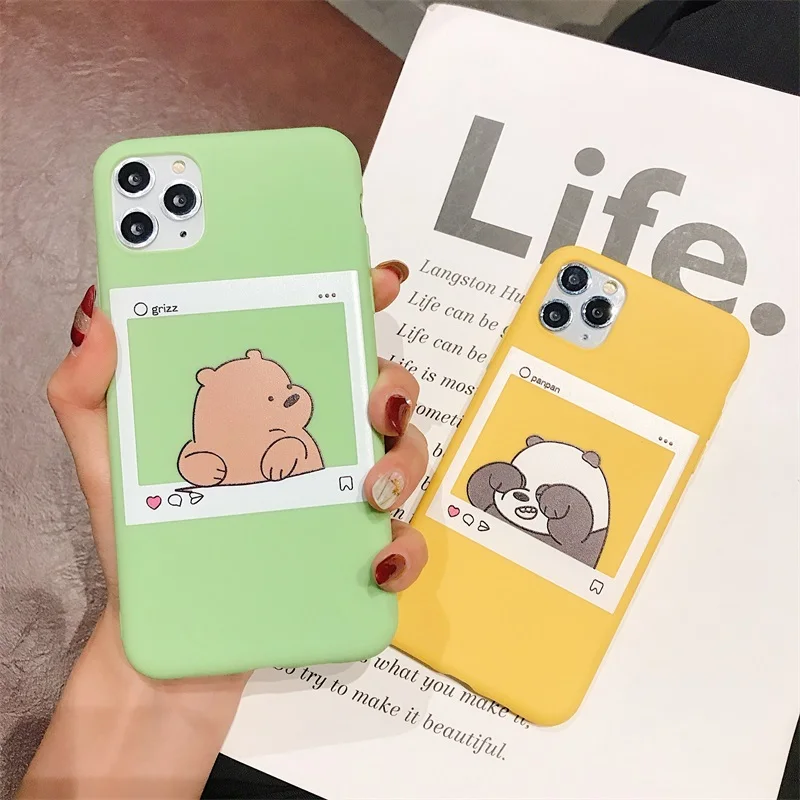 Cute Cartoon Funny Bear Panda Pattern Phone Case For iphone 11 Pro Max X XS XR 6 6S 7 8 Plus Soft TPU Back Cover Cases | Мобильные