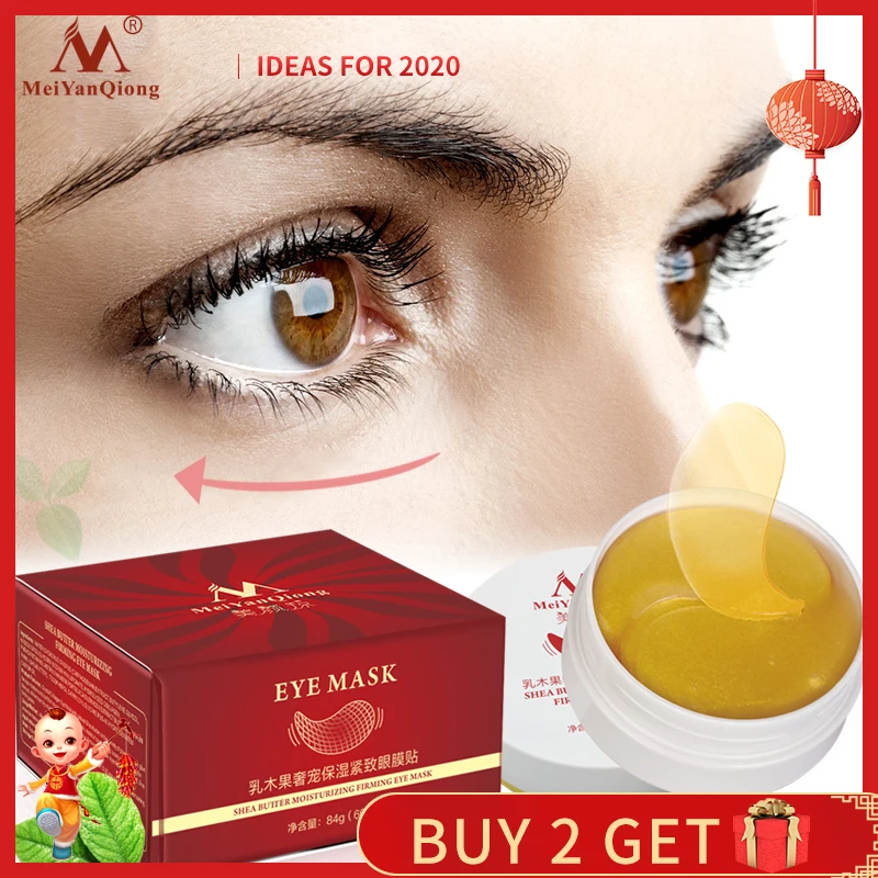 

60Pcs Shea Butter Moisturizing Firming Eye Mask Skin Care Eyes Mask Anti-Puffiness Dark Circle Moisturizing Anti-Aging Whitening