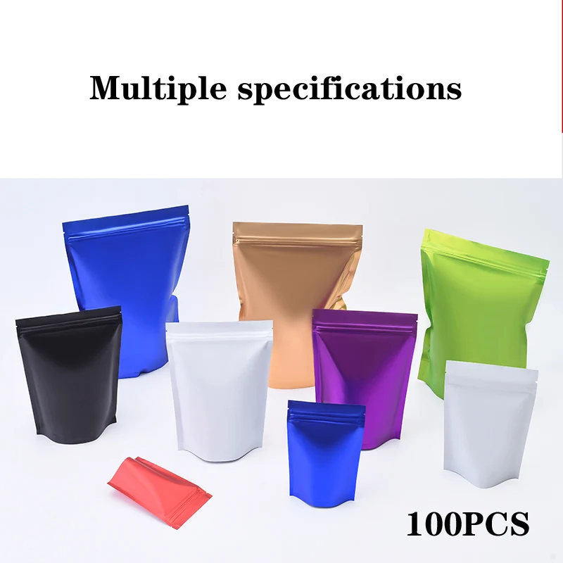 

Thick Matte colored aluminum foil packaging bag food packaging bag coffee tea zipper bag snack bag sundry bag