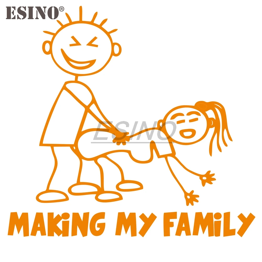 Наклейки на автомобиль Создание моей семьи мультяшная наклейка бампер