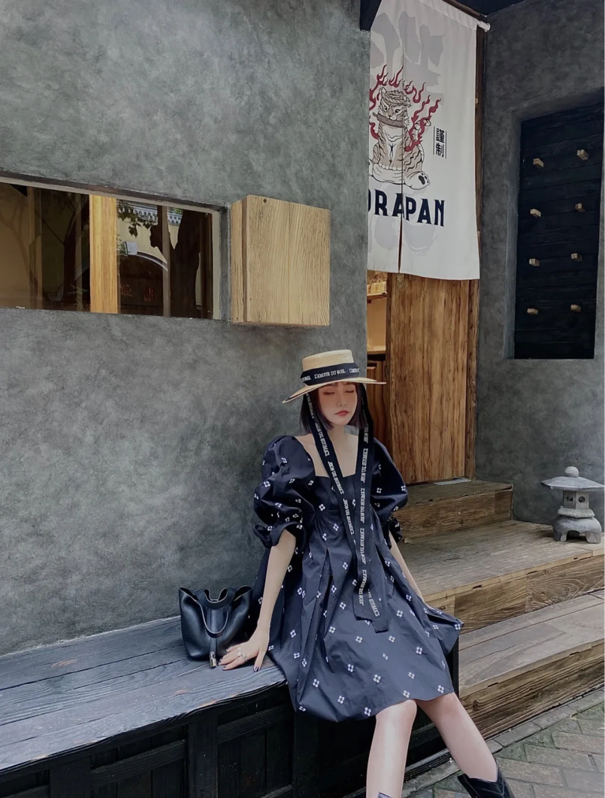 

TVVOVVIN 2021 Embroidery Floral 2021 Cotton Three Quarter Sleeve Square Collar Puff Sleeve Ruffles Dress Mini Dress DQ1J