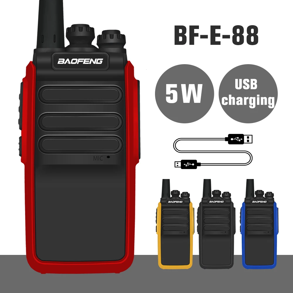 Портативная рация Baofeng E88 5 Вт двухсторонняя радиостанция Bf888S УВЧ 2020-400 МГц 16