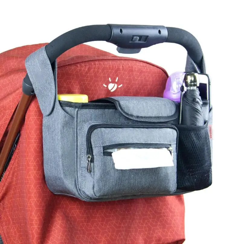 Baby Stroller Bag Diaper Bags Nappy Stroller Organizer Mom Travel Hanging Carriage Pram Buggy Cart Bottle Bag Stroller Accessori