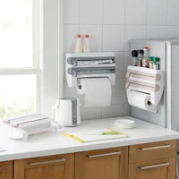 paper towel tissue storage rack kitchen film cling in roll 4 mounted dispenser multifunctional wall towl holder paper 1 pap i6r5