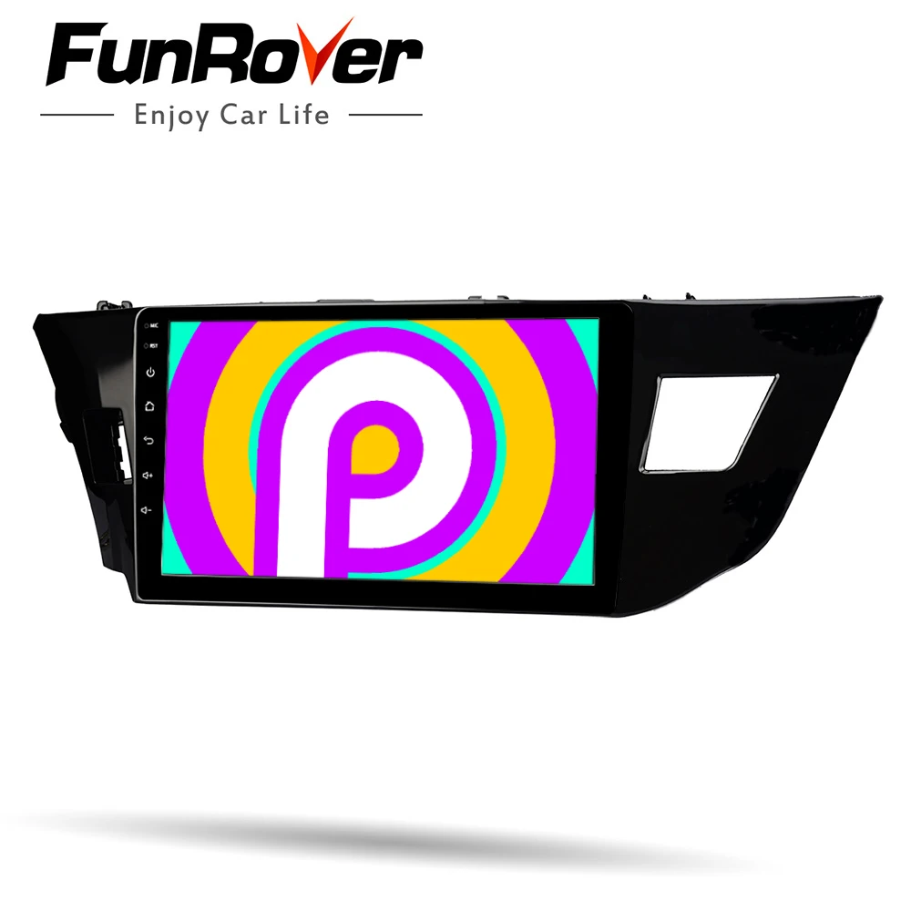 Funrover 2.5D+ ips 2 din Автомобильный Радио мультимедийный плеер Android 9,0 для Toyota Corolla 2013- dvd НАВИГАЦИЯ gps autovedio RDS BT