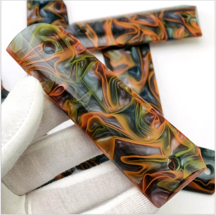

1Pair Damascus Pattern Professional 1911 Grips acrylic Handle Full Size 1911 Accessories CNC acrylic Handle material