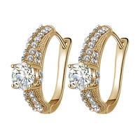 women earrings gold transparent full aaa zircon earrings fashion ladies engagement earrings light luxury ladies earrings