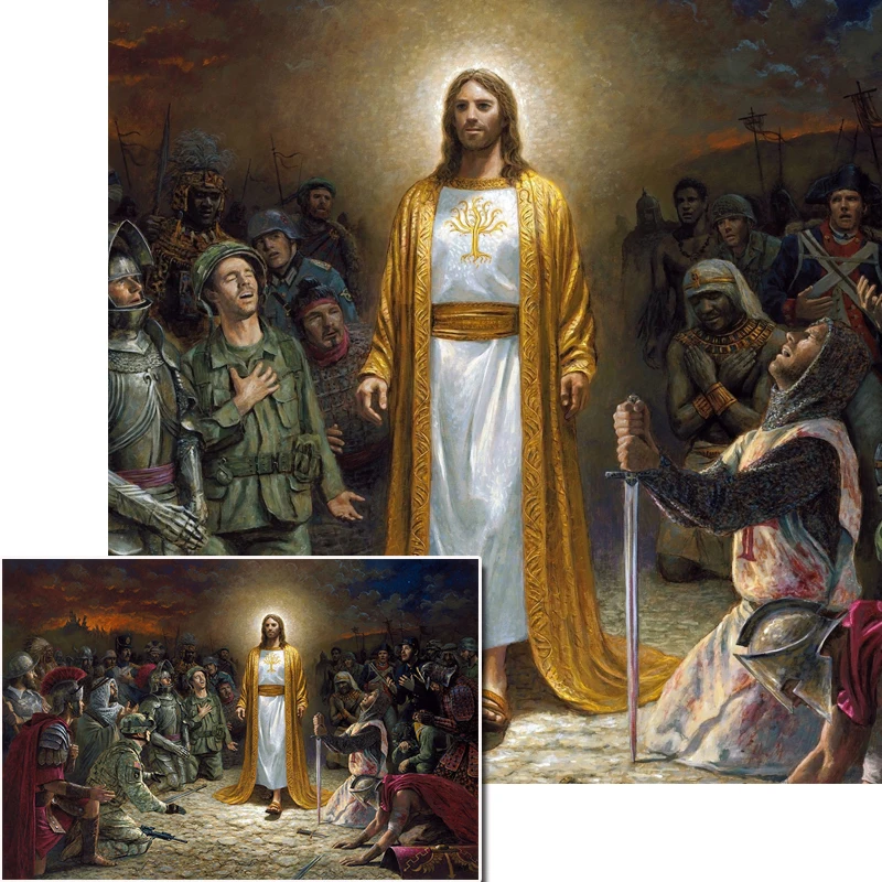 Холст печать портрет Иисуса настенные картины холст христианские декоративные