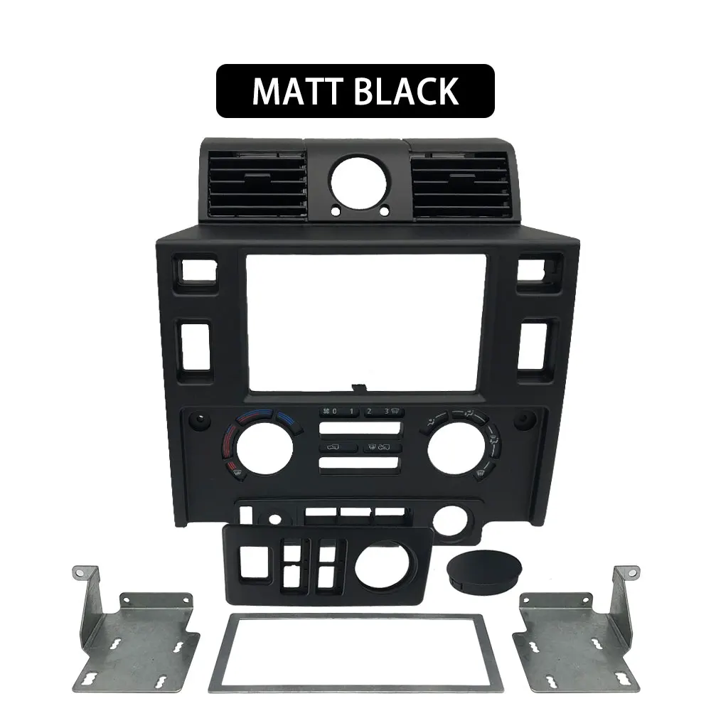 Car styling Tuning Interior Parts Double Din Fascia Kit for Land Rover Defender glossy black matt CARBON LOOK | Автомобили и
