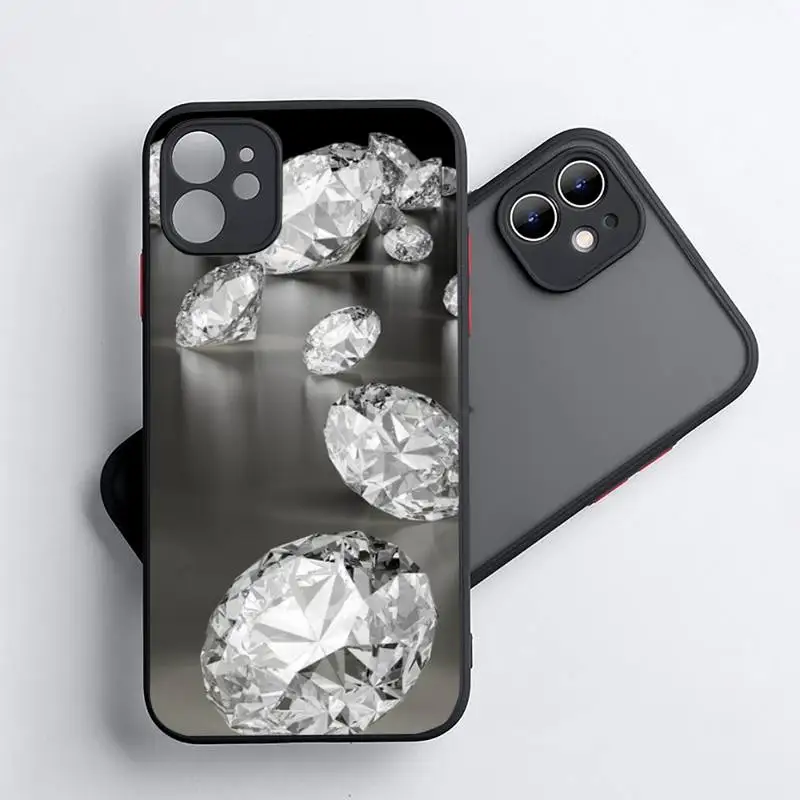 

Beautiful diamond Phone Case For iphone 12 11 8 7 plus mini x xs xr pro max matte transparent cover