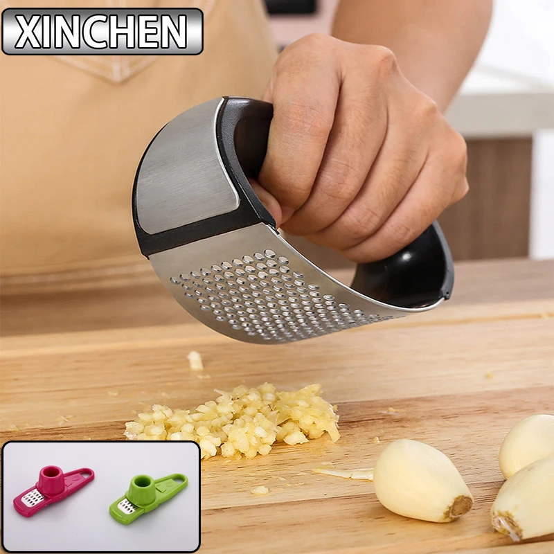 304 Manual Garlic Press Device Household Kitchen With Box Squeezer Handheld Ginger Tools Easy Operate | Дом и сад