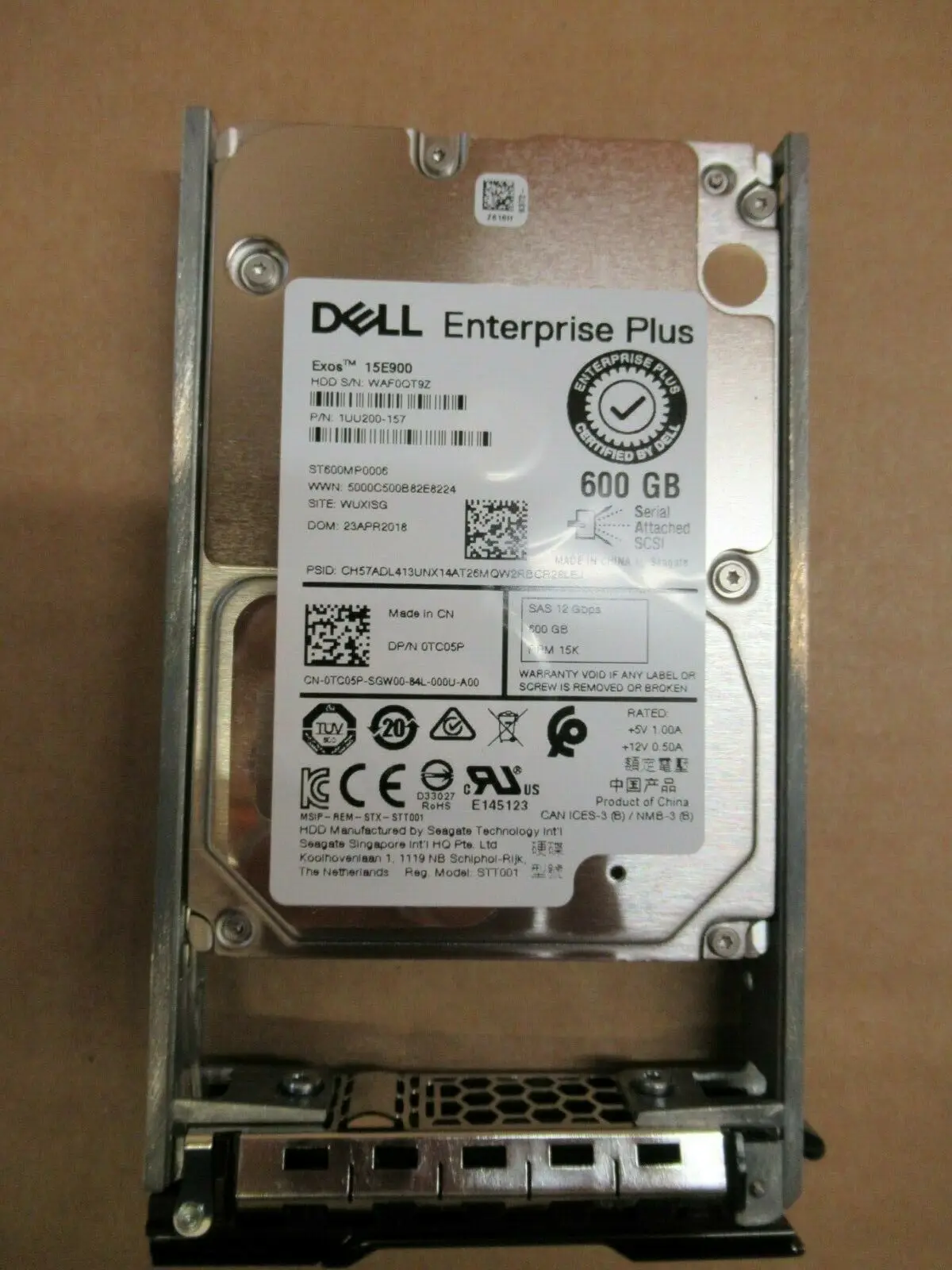 

Dell Compellent 600GB 15K 2.5" SAS 12Gb/s Hard Drive HDD TC05P 0TC05P